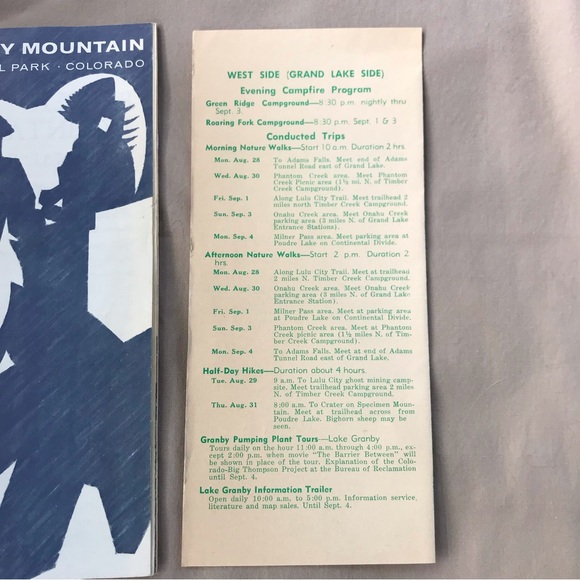 Rocky Mountain National Park Colorado Brochure Map 1967 Activities Program - Picture 4 of 7
